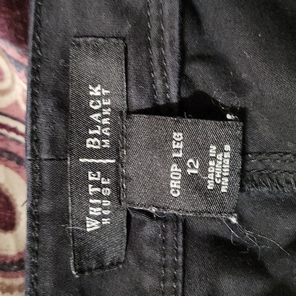 WHBM Capri Pants Embellished Cargo Pockets Black Size 12W - Picture 8 of 9